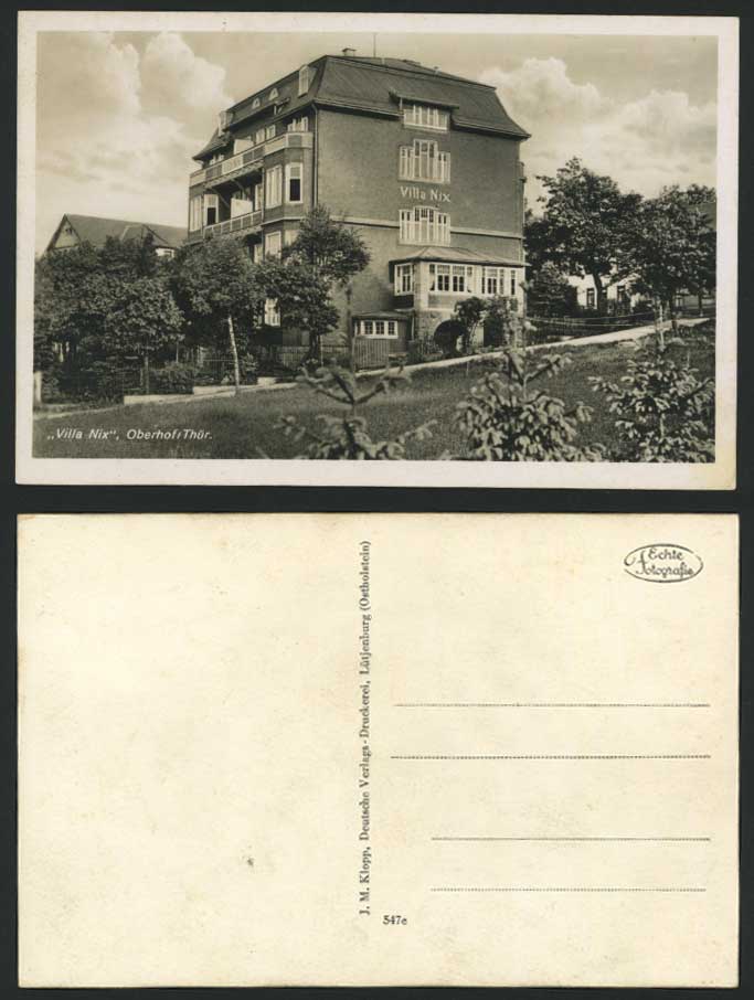 Germany Old RP Postcard Villa Nix Oberhof in Thueringen