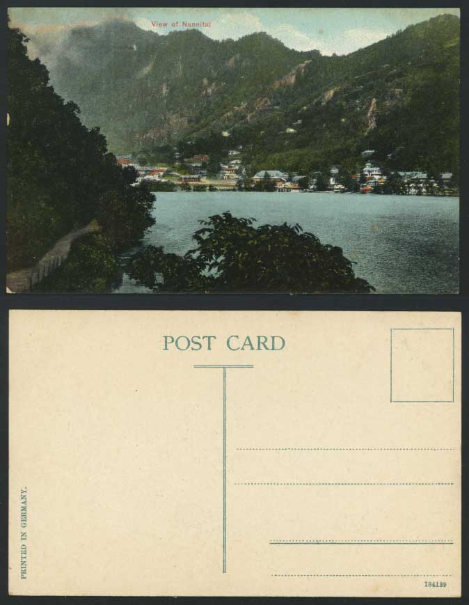 India Old Postcard General View NAINITAL Lake Naini Tal
