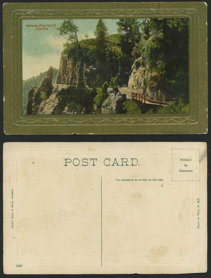 India Old Colour Postcard Galleries Pipe Line B Chakrata