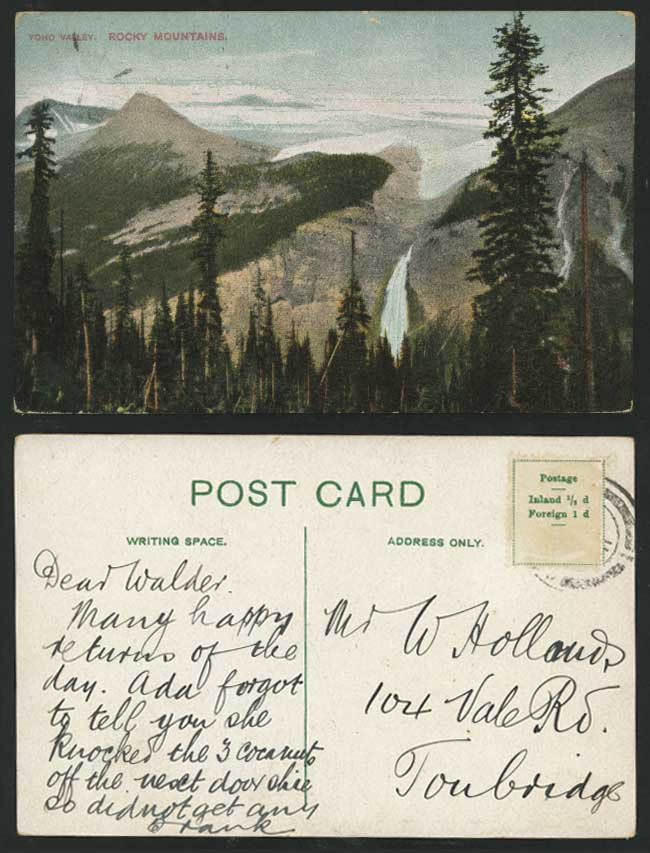 Canada Old Colour Postcard YOHO VALLEY, Rocky Mountains