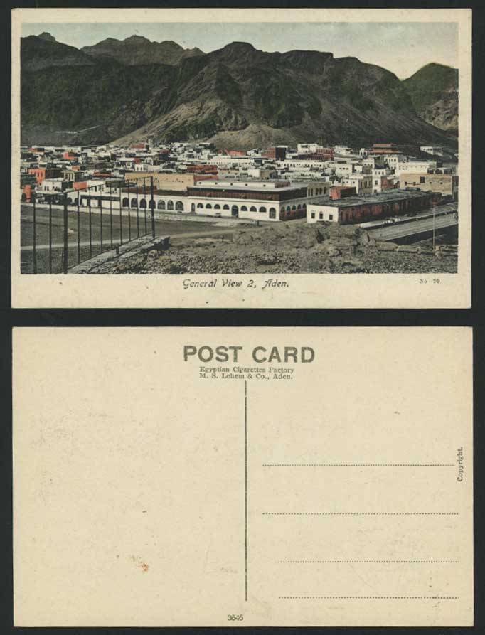 ADEN General View N.2 Yemen Old Color Postcard Panorama