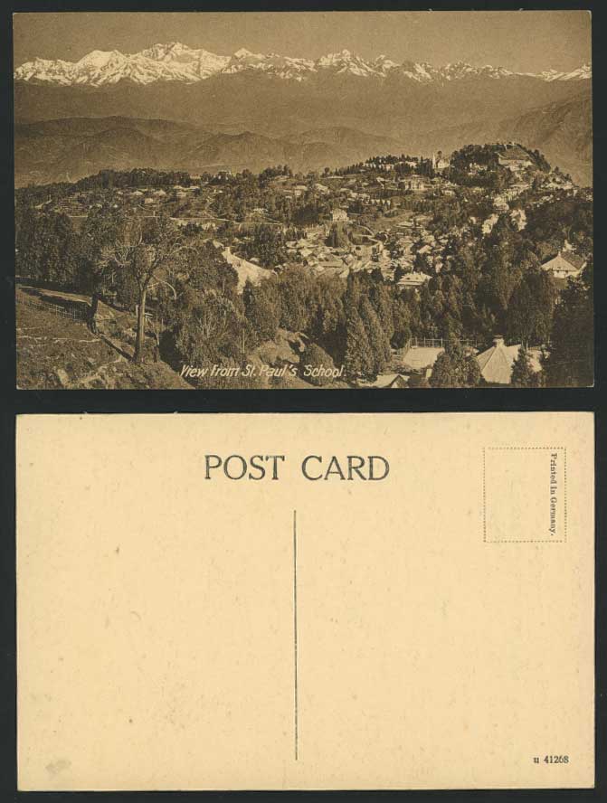 India Old Postcard General View from St. Paul's School, Snowy Mountains Panorama