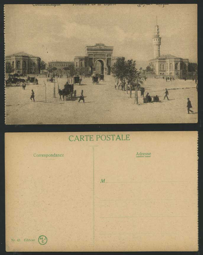 Constantinople Old Postcard Ministere de la Guerre, War