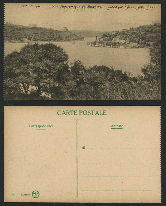 Turkey Old Postcard Constantinople Panorama du Bosphore