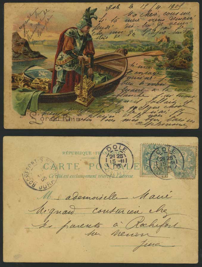 Hold To The Light 1905 UB Postcard L'or du Rhin Bathers