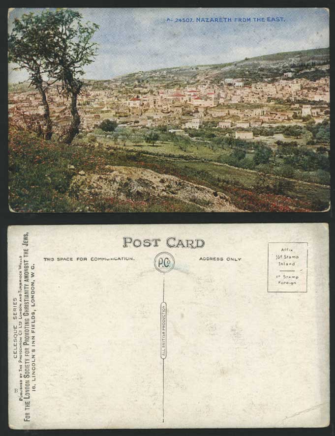 Palestine Israel Old Postcard NAZARETH - View from East