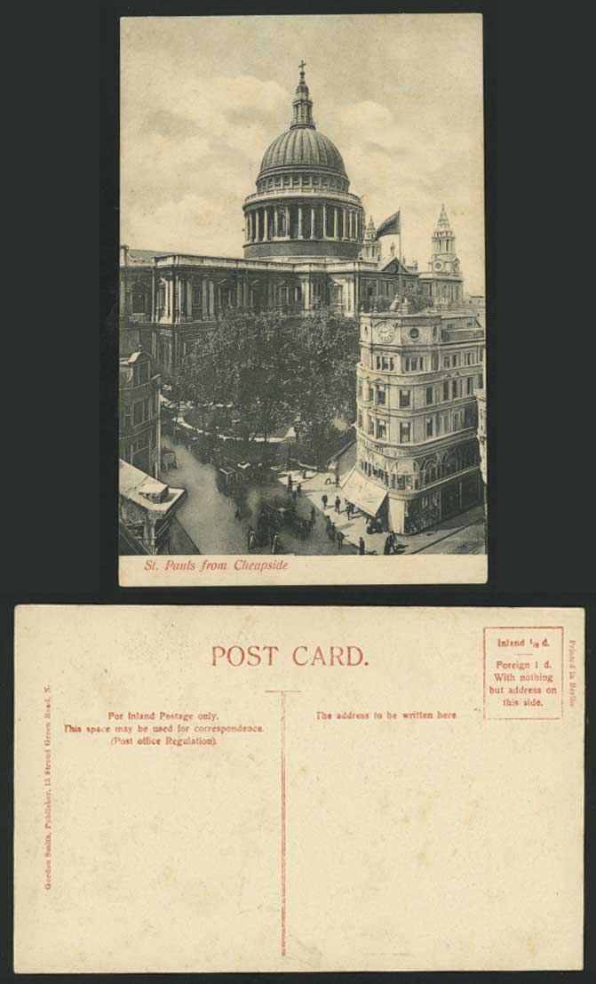 London Old Postcard St Pauls from Cheapside Street Shop
