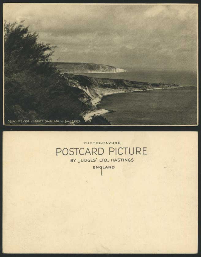 Dorset Old Judges Postcard Cliffs Peveril Point Swanage