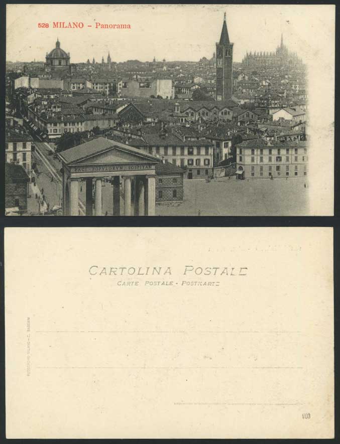 Italy Old U.B. Postcard MILAN Milano, Panorama & Towers