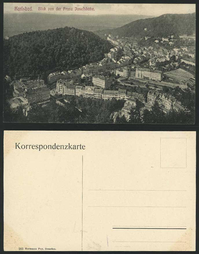 Czechoslovakia KARLSBAD, Franz Josefshoehe Old Postcard