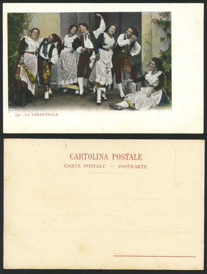 Italy Old Postcard Ethnic Life TARANTELLA DANCE Dancers