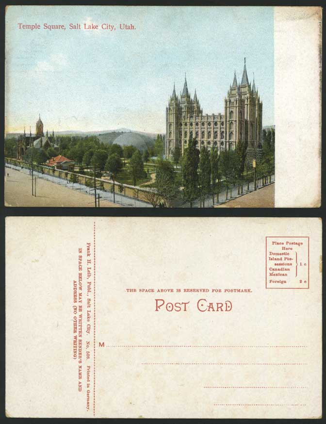 USA - Utah - Salt Lake City, Temple Square Old Postcard