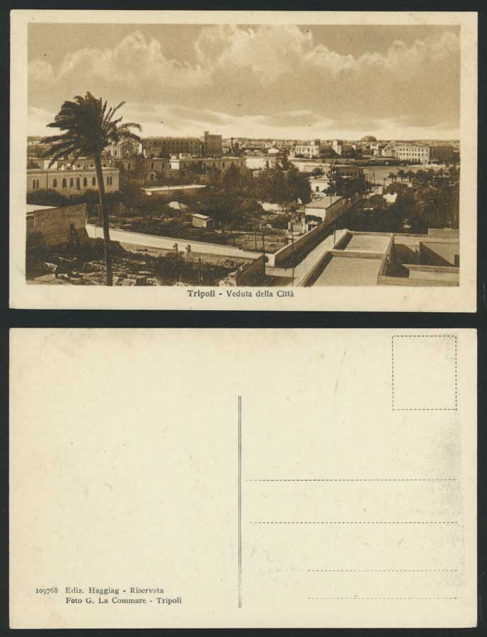 Libya Old Postcard TRIPOLI, View of City Citta Panorama