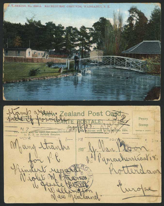 New Zealand 1908 Postcard Wanganui, Race Course Grounds