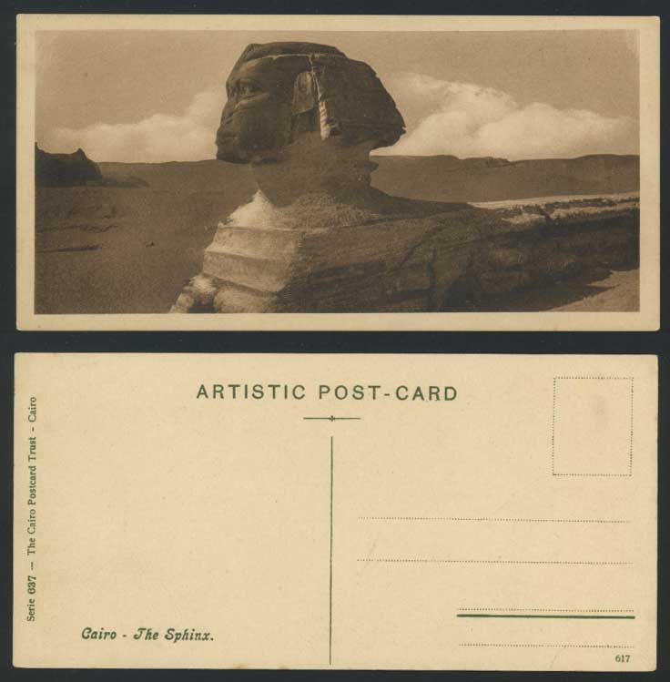 Egypt Old Postcard Cairo THE SPHINX Le Caire Bookmark Style Egypte Africa Sphynx