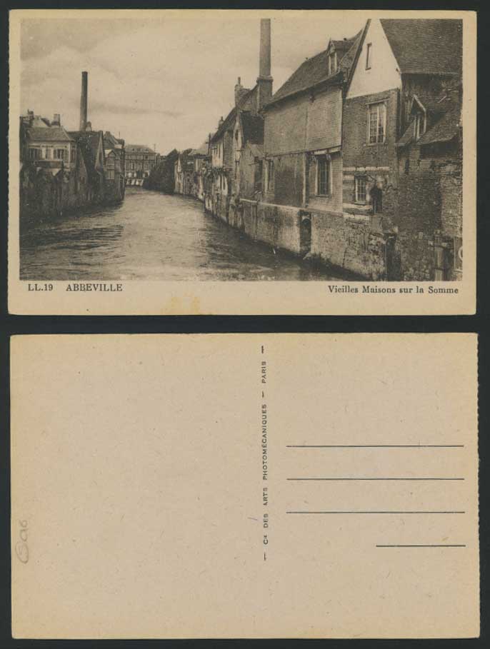 France ABBEVILLE Old Postcard Vieilles Maisons sur la Somme Houses River L.L. 19