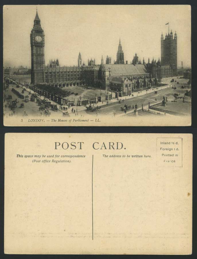 London Old Postcard HOUSES OF PARLIAMENT Street, L.L. 5