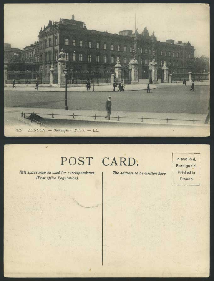 London Old Postcard BUCKINGHAM PALACE Gate L.L. No. 239