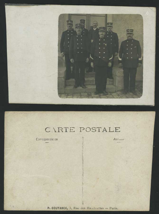 WW1 Generals Moustache Military Uniform Old Real Photo Postcard P Coutance Paris