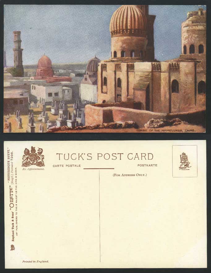Egypt Old Tuck's ART Postcard Cairo, Tombs of Mamelukes