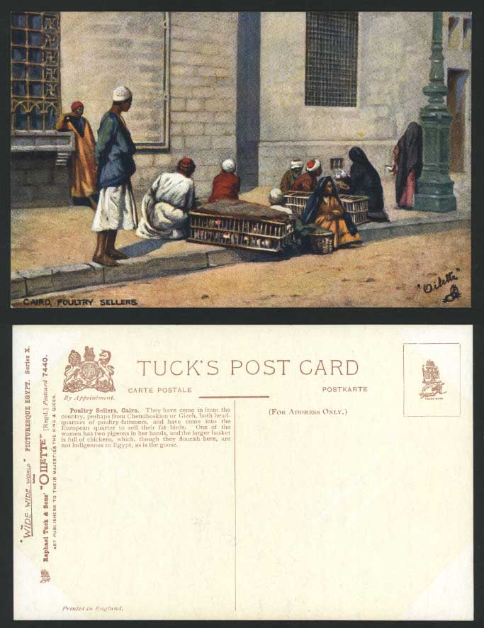 Egypt Old Tuck's Oilette Postcard Cairo POULTRY SELLERS