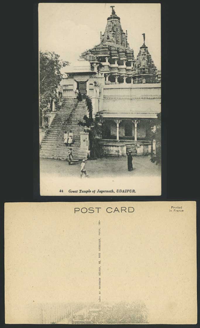 India Old Postcard Great Temple of Jagernath in Udaipur