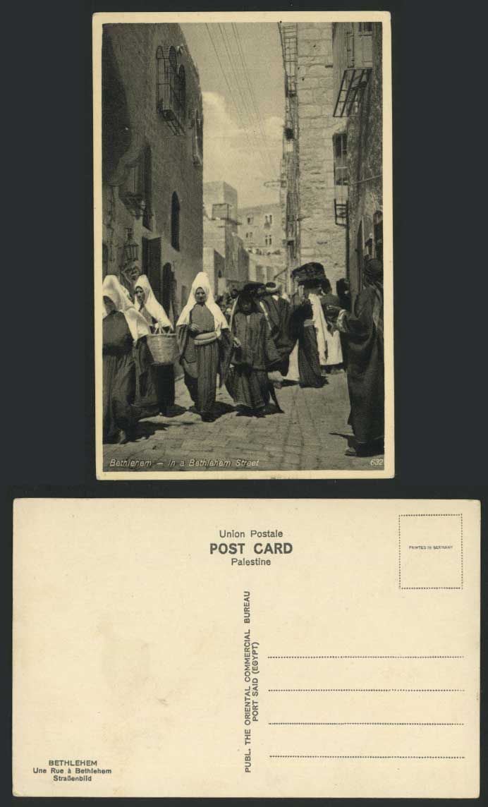 Palestine Israel Holy Land Old Postcard BETHLEHEM Women in a Street Scene Un Rue