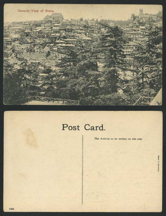 India Old Postcard Panorama General View - SIMLA SHIMLA