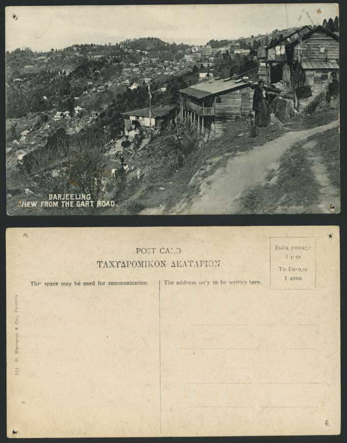 India Old Postcard Darjeeling - View from THE GART ROAD