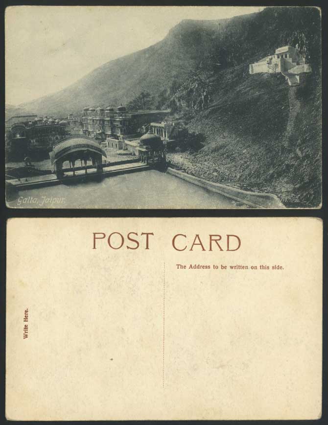 India Old Postcard GALTA Jeypore Jaipur, Bridge & Hills