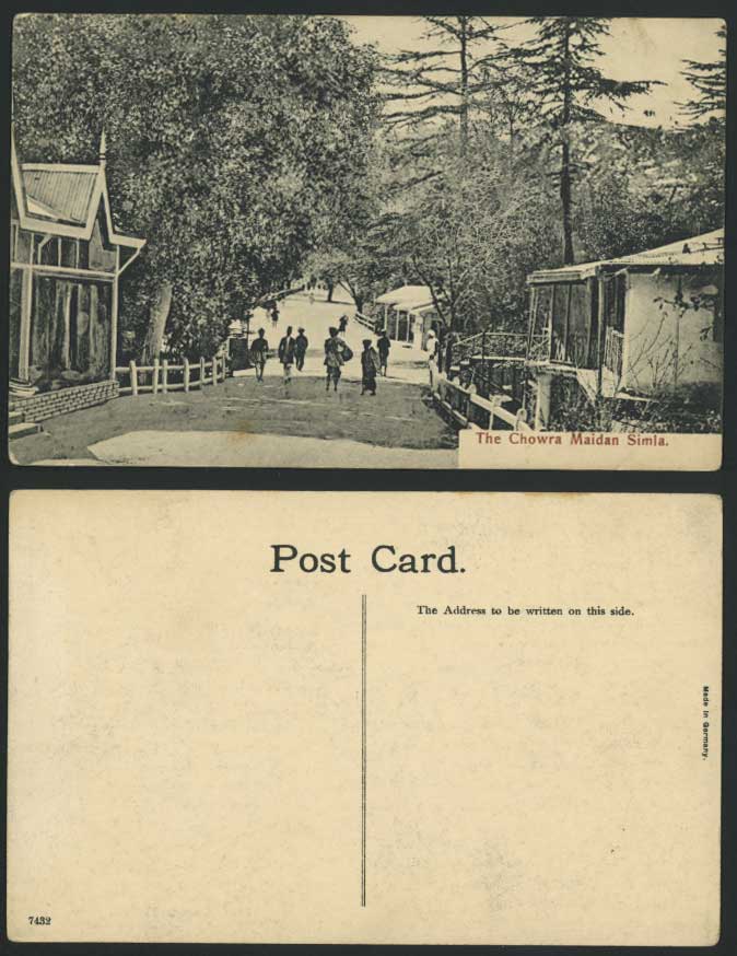India Old Postcard The CHOWRA MAIDAN Street Scene Simla