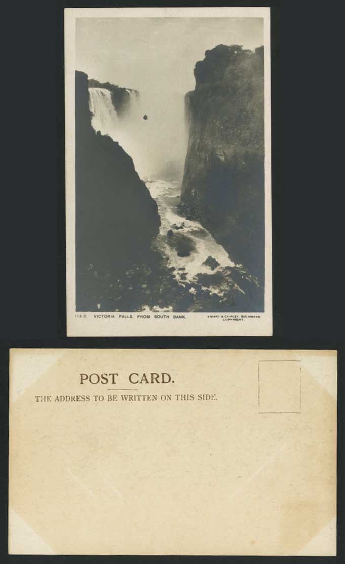 Rhodesia Old R.P. UB Postcard VICTORIA FALLS SOUTH BANK