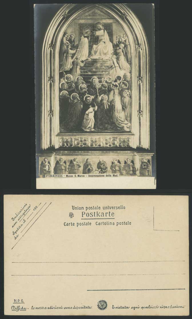 Italy FIRENZE Museum Museo S. Marco Incoronazione Coronation Mad Old RP Postcard