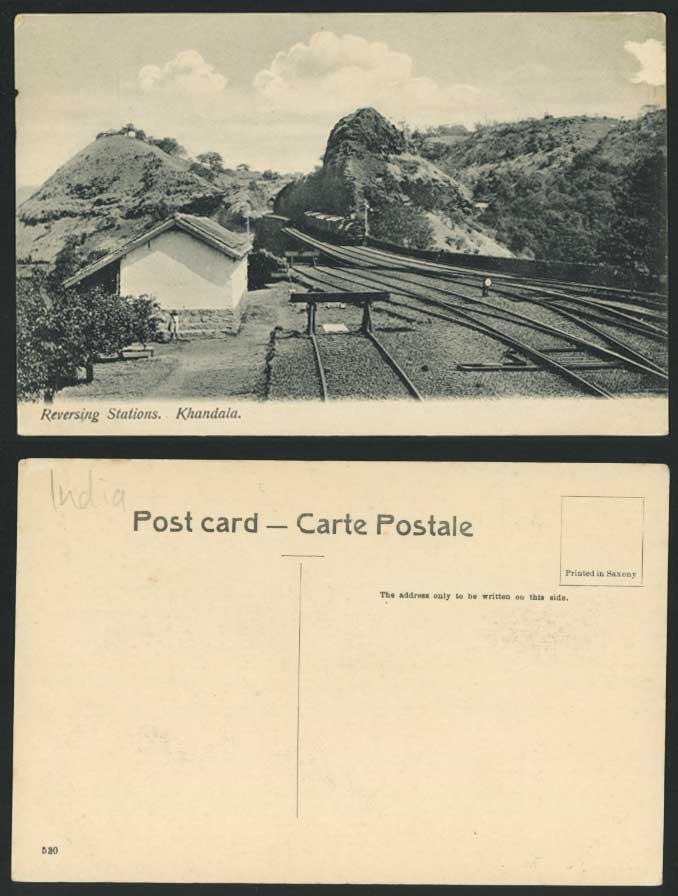 India Old Postcard REVERSING RAILAWY STATIONS, Khandala Railroads