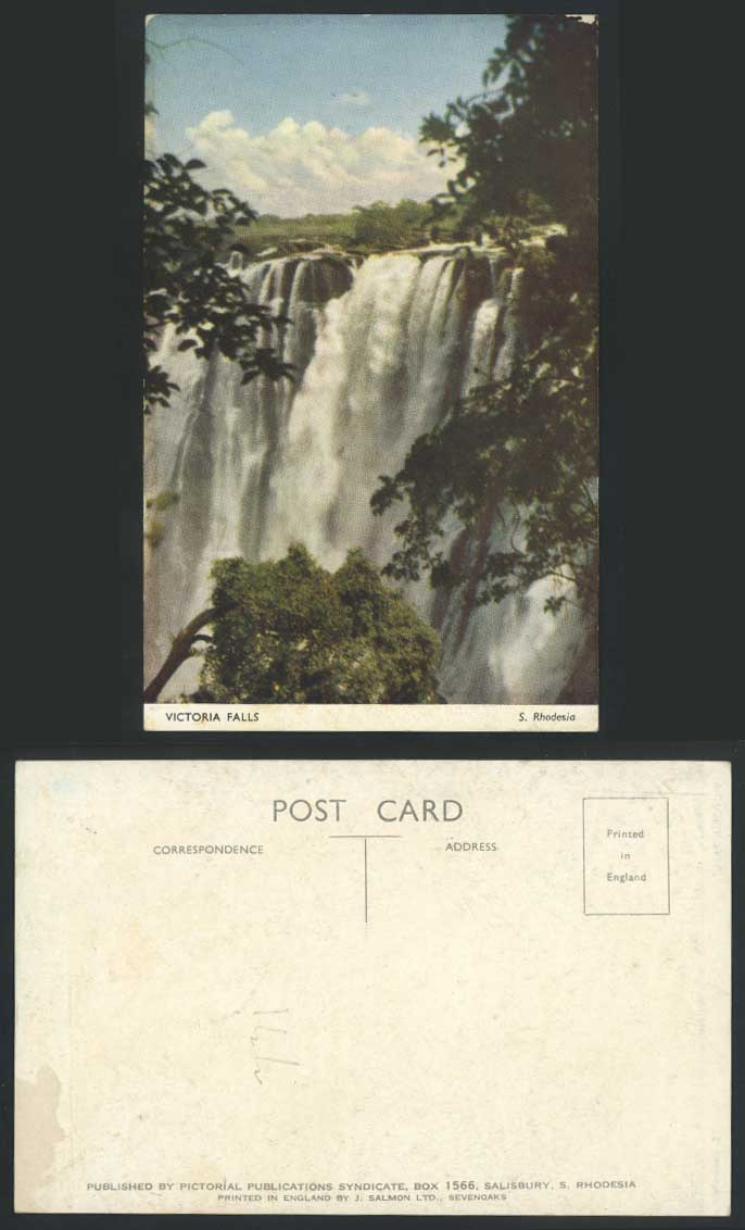Rhodesia Old Colour Postcard VICTORIA FALLS, Waterfalls