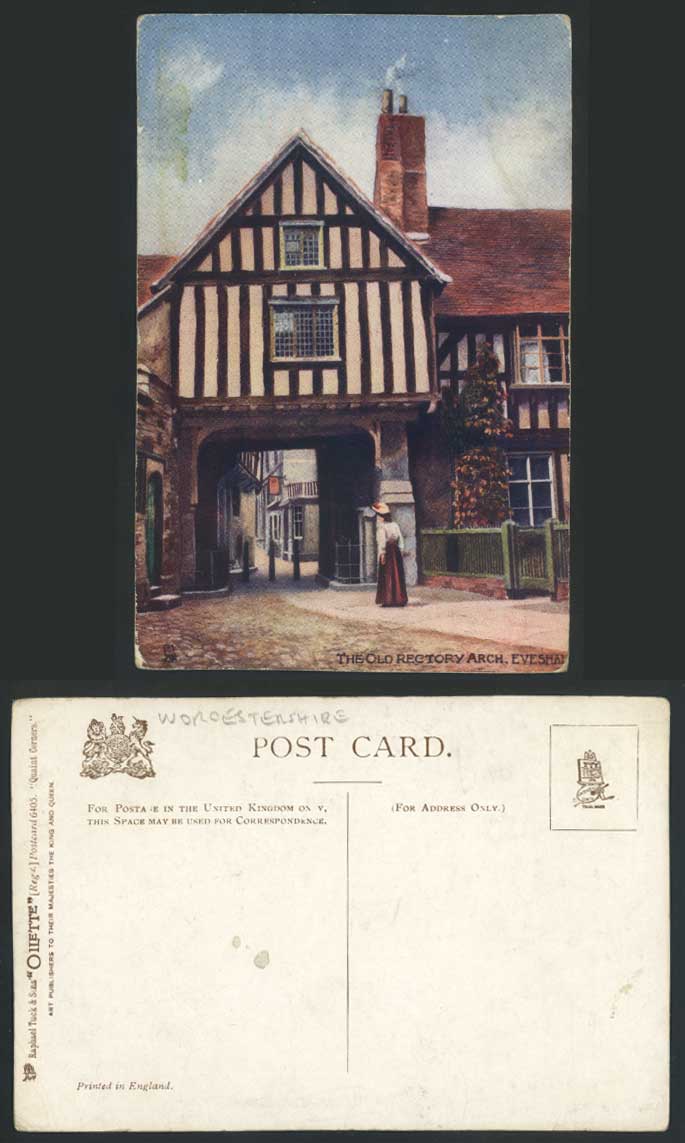 EVESHAM The Old Rectory Arch Lady Tuck's Oilette Quaint Corners Old ART Postcard