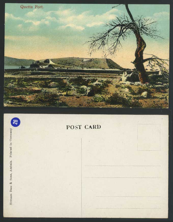 Pakistan British India Old Colour Postcard - QUETTA PORT - Harbour Tree Panorama