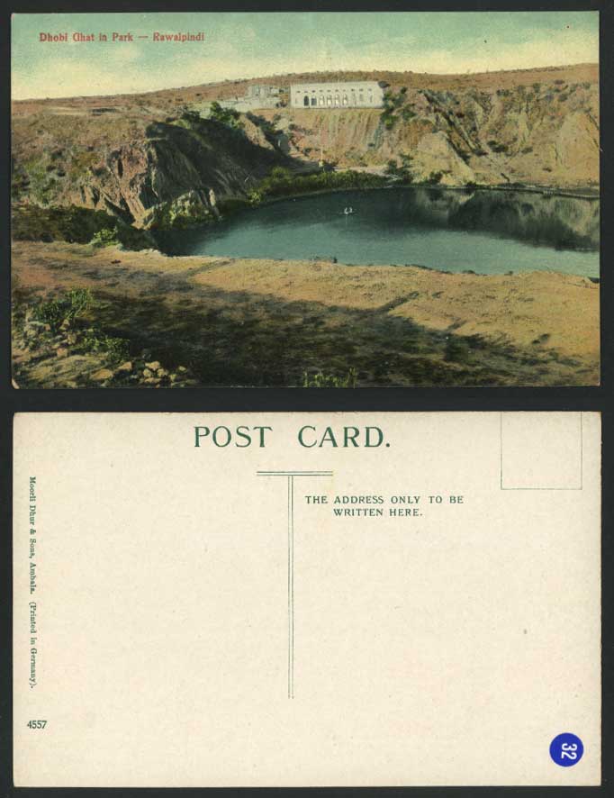 Pakistan Old Postcard DHOBI GHAT in Park RAWALPINDI, Panorama View British India