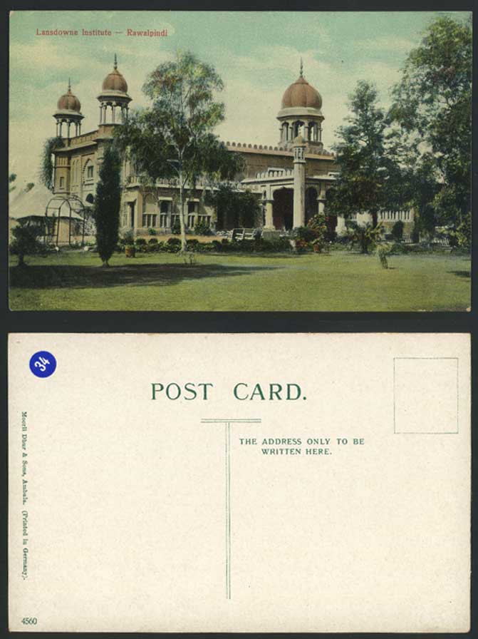 Pakistan - Lansdowne Institute - Rawalpindi - Old Postcard British Indian India