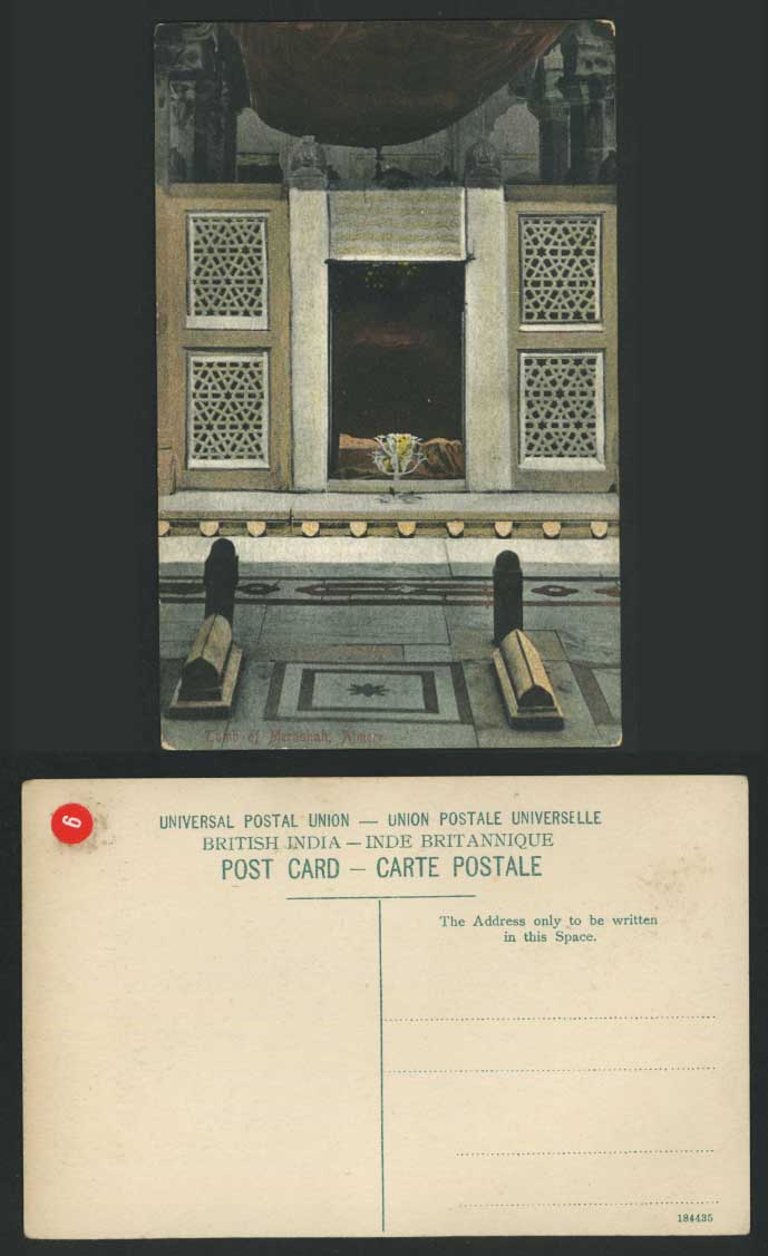 India - The Tomb of Merashah - Ajmere Old Colour Postcard British Indian Tombs