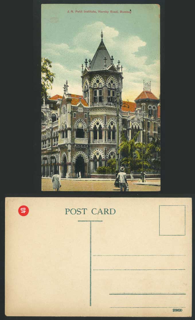 India - J.N. Petit Institute 1898 Hornby Road Bombay Old Postcard British Indian