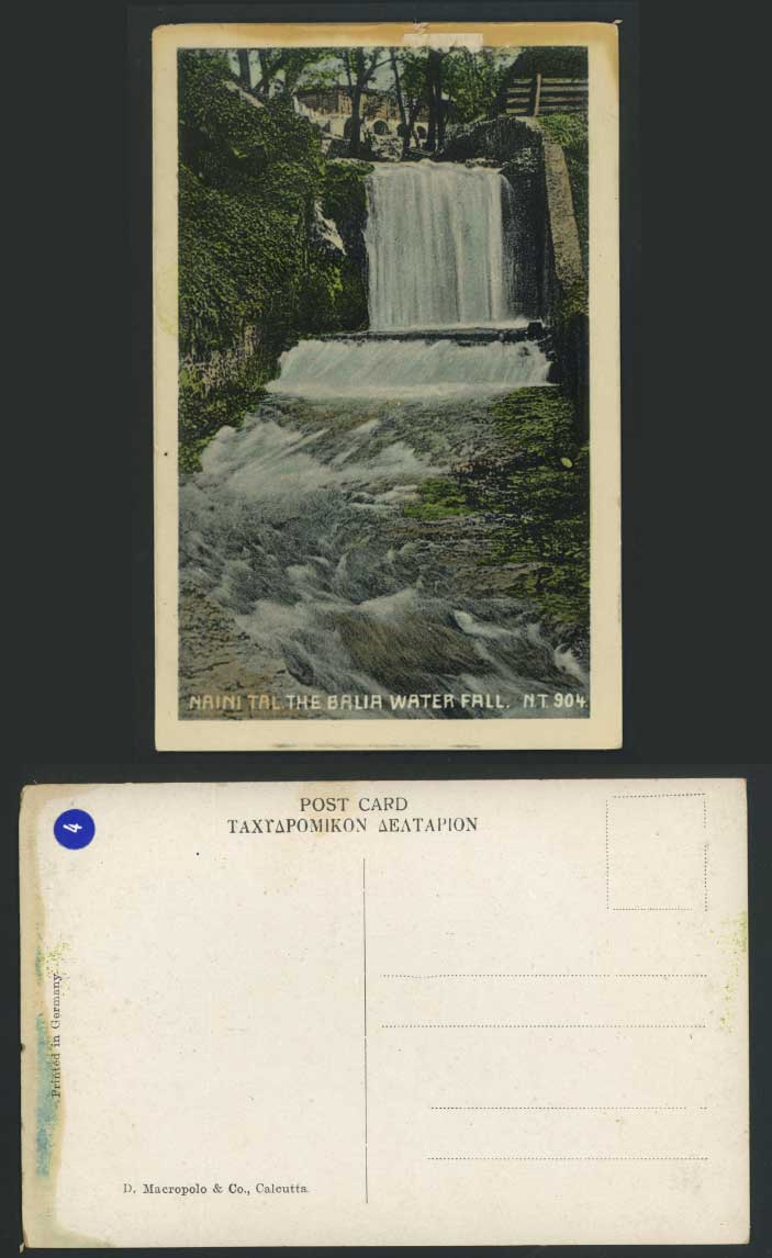 India, BALIA WATERFALL Water Fall Naini Tal Nannital Old Colour Postcard British