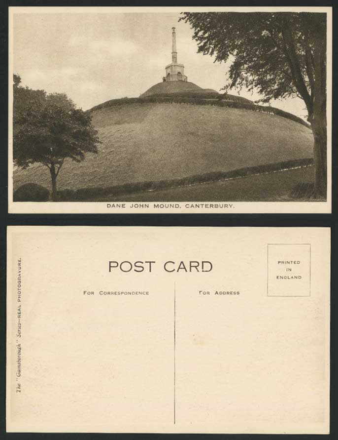 CANTERBURY - DANE JOHN MOUND Kent Old Postcard Gainsborough Series Photogravure