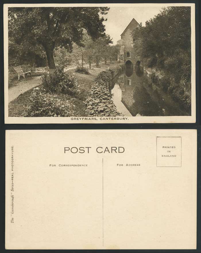 CANTERBURY, GREYFRIARS, CANAL River Scene, Kent Old Postcard Gainsborough Series