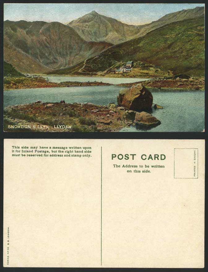 Snowdon & Llyn, Llydaw - Rocks & Mountains Wales Old Colour Postcard Panorama