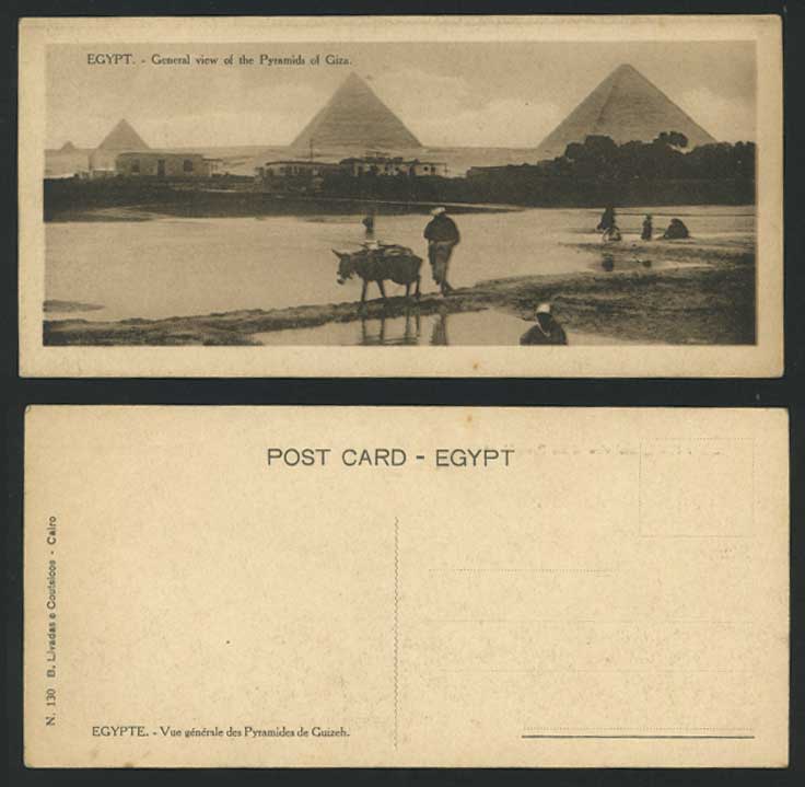 Egypt Old Postcard General View PYRAMIDS GIZA & Donkey Pyramides Guizeh Bookmark