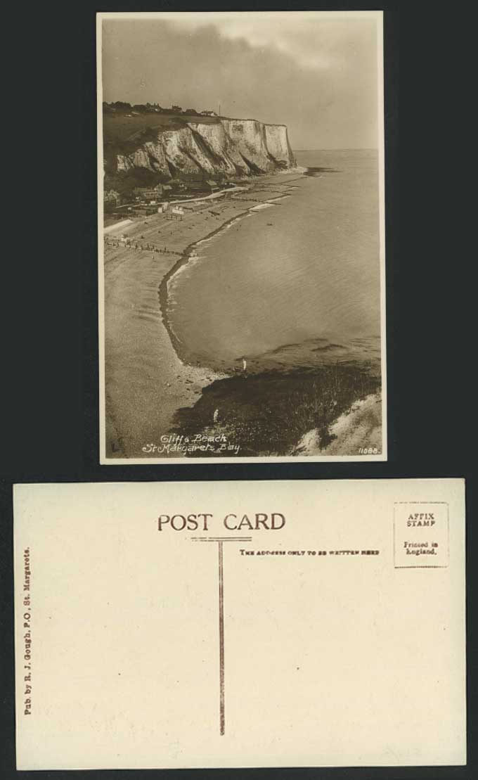 DOVER, ST. MARGARETS BAY Cliff & Beach Kent Sea Panorama Old Real Photo Postcard