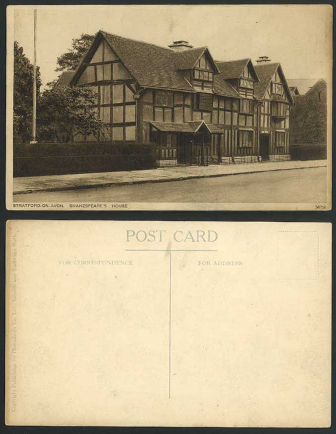 Stratford-on-Avon, Shakespeare's House, Warwickshire Old Postcard Photochrom Co.