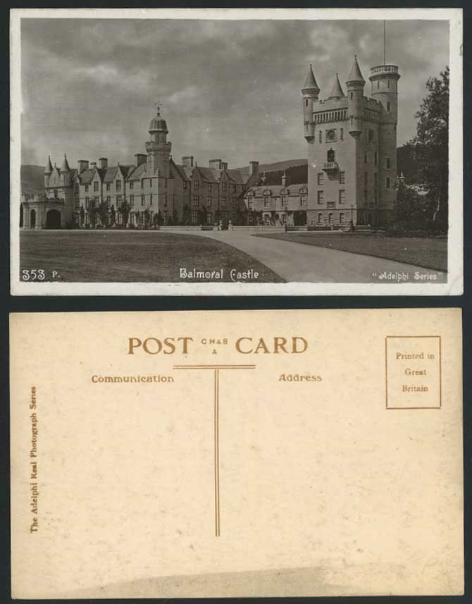 BALMORAL CASTLE Old Real Photo Postcard Summer Residence of Queen Elizabeth II