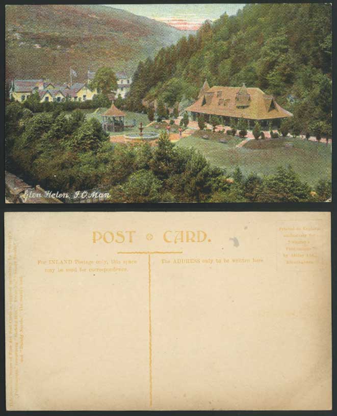 Isle of Man Old Colour Postcard GLEN HELEN GROUNDS I.O.Man Panorama General View
